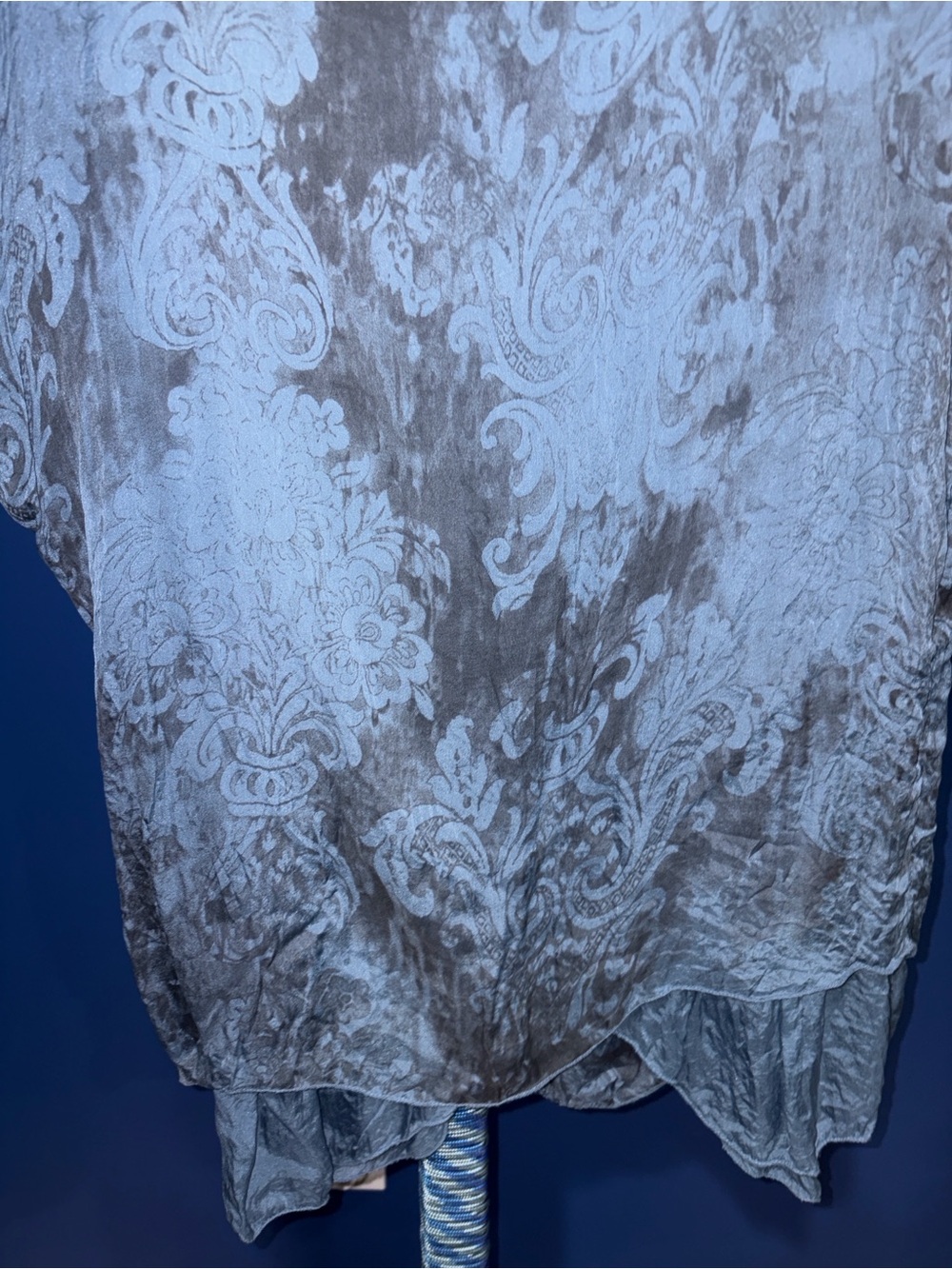 Carla Conti Made in Italy- Dusty Blue Layered Boho Top | Size Small - Picture 12 of 13